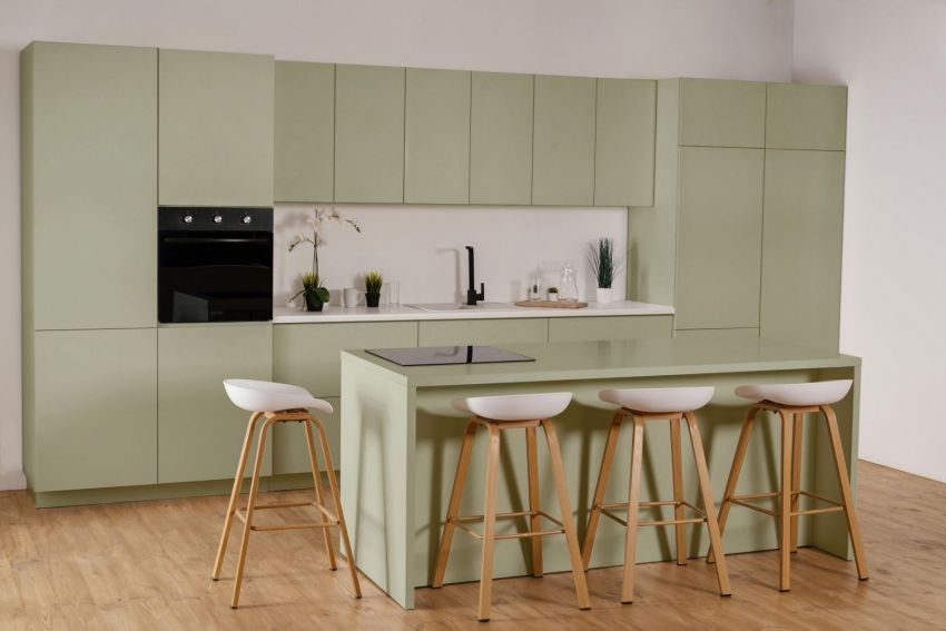 beautiful green kitchen