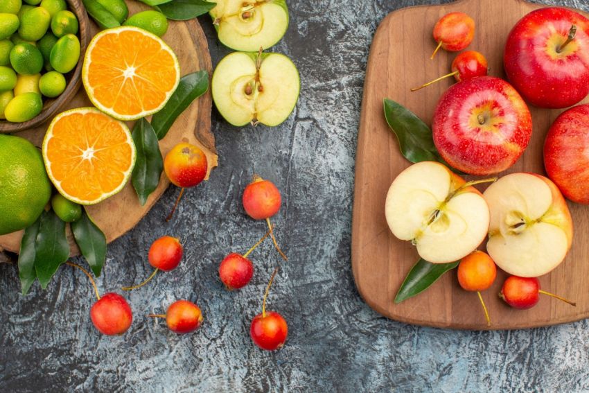 oranges cherries red apples